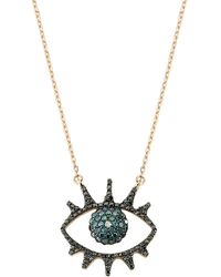 BeeGoddess - Eye Light Open Multi-diamond Pendant Necklace - Lyst