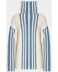 Malo - Striped Wool-Cashmere Oversized Turtleneck - Lyst