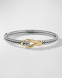 David Yurman - Thoroughbred Loop Bracelet In Silver With 18k Gold, 11mm - Lyst