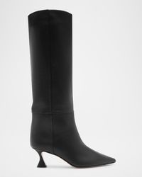 Alexandre Birman - Geometric Heel Leather Knee Boots - Lyst