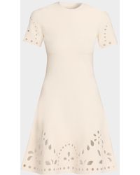 Ulla Johnson - Fania Short-Sleeve Eyelet Mini Dress - Lyst