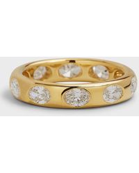 Rahaminov Diamonds - 18k Yellow Gold Oval Diamond Polygon Ring, Size 6.5 - Lyst
