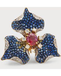 Alexander Laut - 18k Ruby, Sapphire And Diamond Statement Ring, Size 7.25 - Lyst