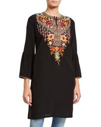 Johnny Was • Embroidered Rayon Long Sleeve Top • Petite /& Regular Sizes Mandarin