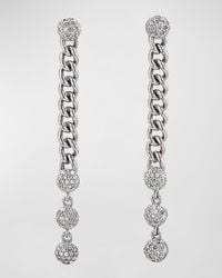 Sheryl Lowe - Diamond Pave Curb Chain Drop Earrings, 2"l - Lyst