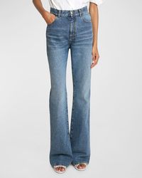 Chloé - High-Rise Heart-Pocket Wide-Leg Denim Jeans - Lyst