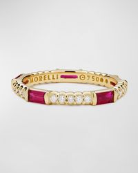 Paul Morelli - Ruby & Diamond Pinpoint Baguette Ring In 18k Gold - Lyst
