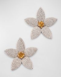 Siena Jewelry - Pave Diamond And Large Daisy Flower Earrings - Lyst
