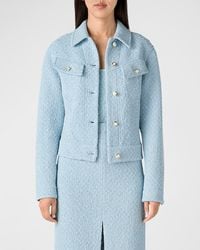 St. John - Multi Boucle Tweed Knit Collared Jacket - Lyst