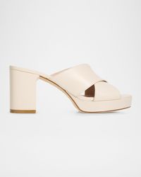 Stuart Weitzman - 80Mm Dayna Leather Platform Sandals - Lyst