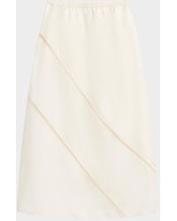 DIOTIMA - Tobago Lattice-Inset Silk Midi Skirt - Lyst