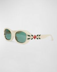 Casablanca - Monogram Oval Acetate & Metal Sunglasses - Lyst