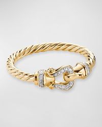 David Yurman Cable Wrap Ring With Black Onyx & Diamonds In 18k 