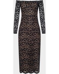 L'Agence - Lindsay Sequined Lace Off-Shoulder Midi Dress - Lyst