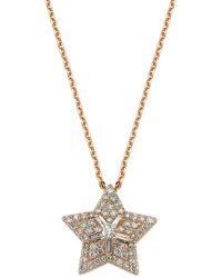 BeeGoddess - 14k Rose Gold Diamond Sirius Necklace - Lyst