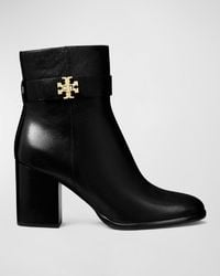 Tory Burch - T-Lock Heeled Leather Ankle Boots - Lyst