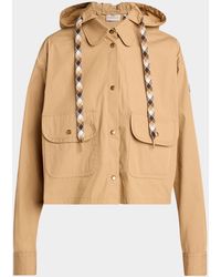 Moncler - Cotton Blend Hooded Shirt Jacket - Lyst