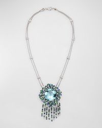 Alexander Laut - 18K Aquamarine, Sapphire, Tsavorite And Diamond Pendant Necklace - Lyst