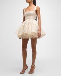 Bronx and Banco - Tiara Ruffle Fit-&-Flare Jacquard Mini Dress - Lyst