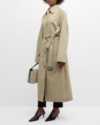 Totême - Tumbled Cotton-Silk Belted Long Trench Coat - Lyst