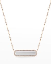 WALTERS FAITH - Belle Rose Gold East-west Rock Crystal Tablet Necklace - Lyst