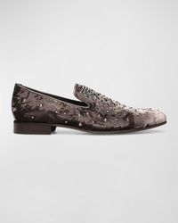 Donald J Pliner - Crystal-Embellished Velvet Loafers - Lyst
