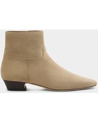 Stuart Weitzman - Stassi Suede Zip Ankle Boots - Lyst