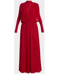 The Row - Erald Draped Long-Sleeve Maxi Dress - Lyst