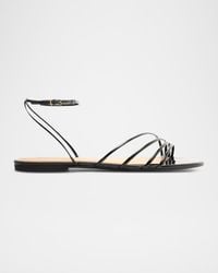 SCHUTZ SHOES - Inez Strappy Leather Flat Sandals - Lyst