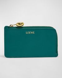 Loewe - Pebble Zip Leather Card Holder - Lyst