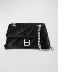 Balenciaga - Crush Small Chain Bag Quilted Velvet Jersey - Lyst