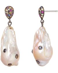 M.c.l  Matthew Campbell Laurenza - Sapphire & Baroque Pearl Drop Earrings - Lyst