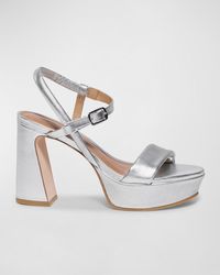 Bernardo - Metallic Ankle-strap Platform Sandals - Lyst