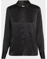 L'Agence - Divya Pintuck Tux Shirt - Lyst