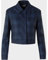 Akris - Lewitt Check Wool Double-Face Crop Jacket - Lyst