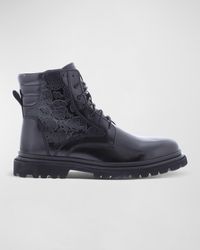 Robert Graham - Geneva Embossed Leather Lace-up Boots - Lyst
