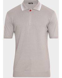Kiton - Apos;S Half-Zip Cotton Textured Polo Sweater - Lyst
