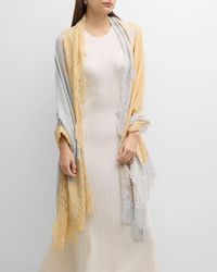 Bindya Accessories - Two-Tone Lace Cashmere & Silk Evening Wrap - Lyst
