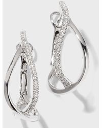 Frederic Sage - 18k White Gold Diamond Crossover Hoop Earrings - Lyst