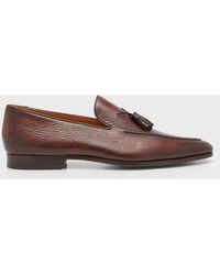 Magnanni - Seneca Grained Leather Tassel Loafers - Lyst