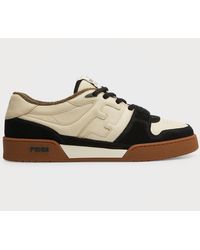 Fendi - Leather Ff-Logo Low-Top Sneakers - Lyst