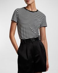 Ralph Lauren Collection - Striped Crewneck Short-Sleeve Lux Pima Cotton Jersey T-Shirt - Lyst