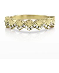 Dominique Cohen - 14k Gold Diamond Deco Fan Ring, Size 7 - Lyst
