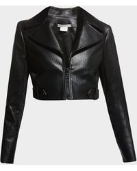 Alice + Olivia Cody Fringe Moto Leather Jacket in Black | Lyst