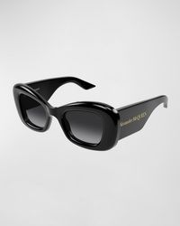 Alexander McQueen - Chunky Logo Acetate Cat-eye Sunglasses - Lyst