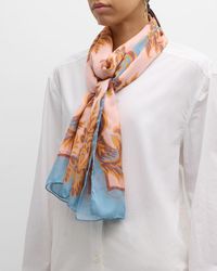 Etro - Sheer Patterned Silk Scarf - Lyst