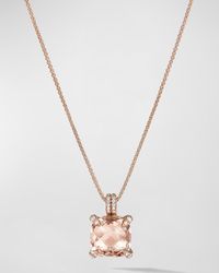 David Yurman - Chatelaine Pendant Necklace With Gemstone And Diamonds In 18k Rose Gold, 11mm - Lyst