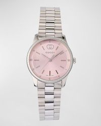Gucci - G-Timeless Slim Watch With Diamonds And Bracelet Strap - Lyst