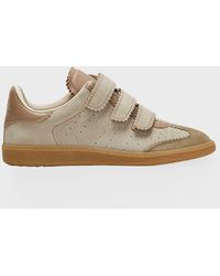 Isabel Marant - Beth Mixed Leather Triple-Grip Sneakers - Lyst