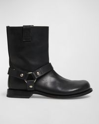 Loewe - Campo Leather Harness Biker Boots - Lyst